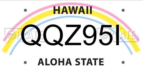 QQZ95I Hawaii License Plate