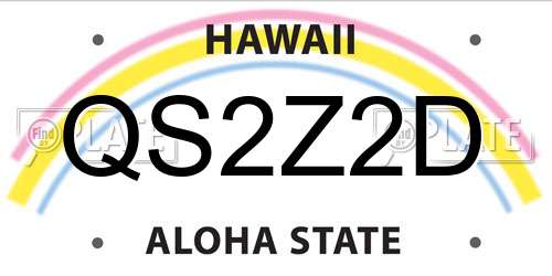 QS2Z2D Hawaii License Plate