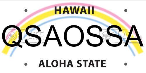 QSAOSSA Hawaii License Plate