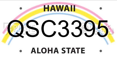 QSC3395 Hawaii License Plate