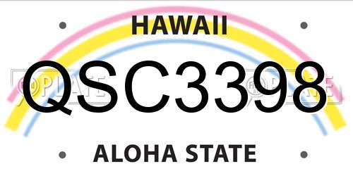 QSC3398 Hawaii License Plate