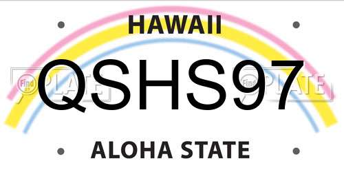 QSHS97 Hawaii License Plate