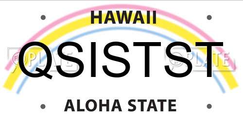 QSISTST Hawaii License Plate