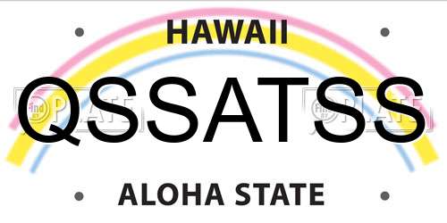 QSSATSS Hawaii License Plate