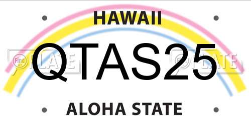 QTAS25 Hawaii License Plate
