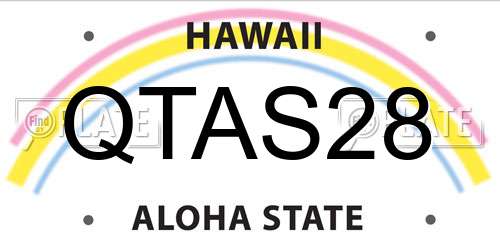 QTAS28 Hawaii License Plate