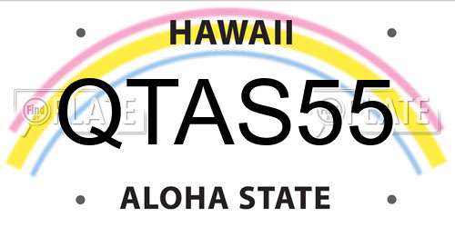 QTAS55 Hawaii License Plate