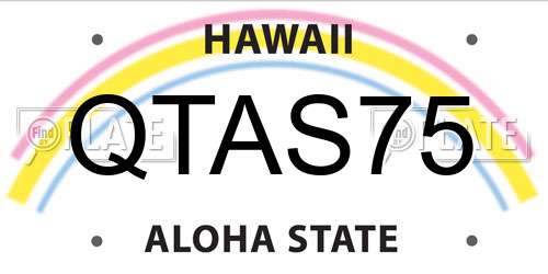 QTAS75 Hawaii License Plate