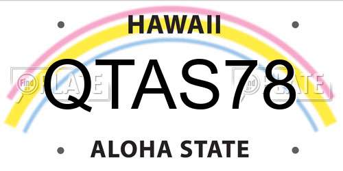 QTAS78 Hawaii License Plate