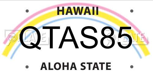 QTAS85 Hawaii License Plate