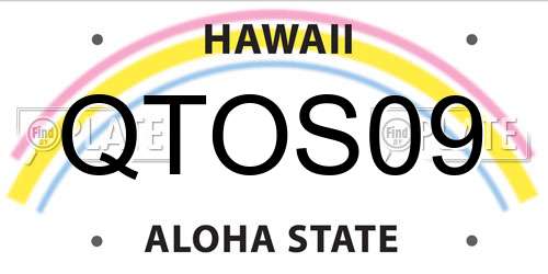 QTOS09 Hawaii License Plate