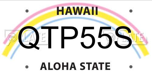 QTP55S Hawaii License Plate