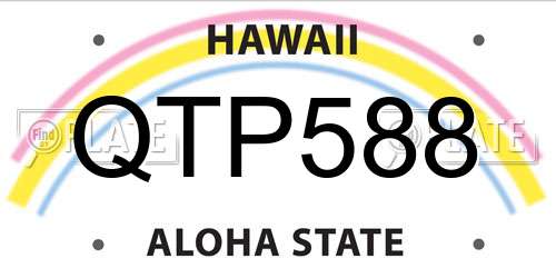 QTP588 Hawaii License Plate