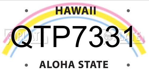 QTP7331 Hawaii License Plate