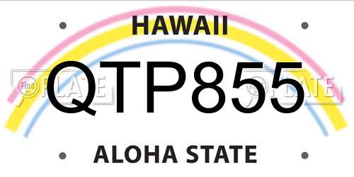 QTP855 Hawaii License Plate