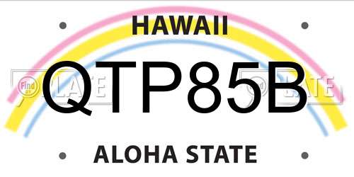 QTP85B Hawaii License Plate