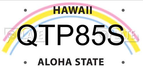 QTP85S Hawaii License Plate