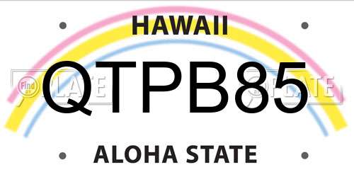 QTPB85 Hawaii License Plate