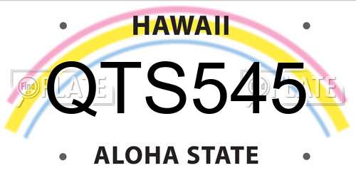 QTS545 Hawaii License Plate