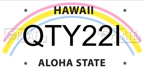 QTY22I Hawaii License Plate