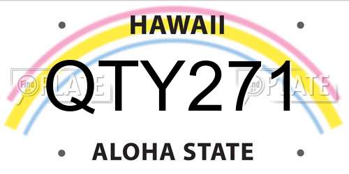 QTY271 Hawaii License Plate