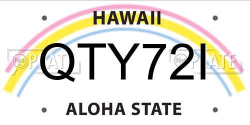 QTY72I Hawaii License Plate