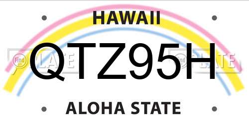QTZ95H Hawaii License Plate