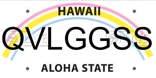 QVLGGSS Hawaii License Plate