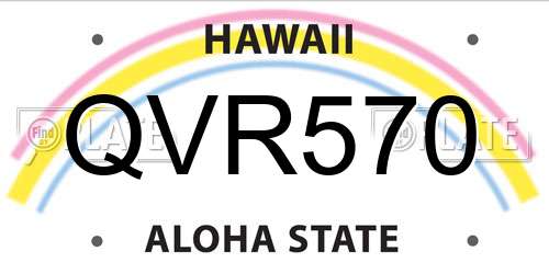 QVR570 Hawaii License Plate