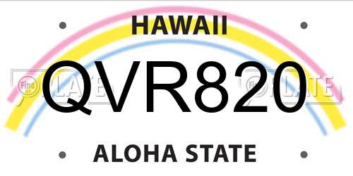 QVR820 Hawaii License Plate