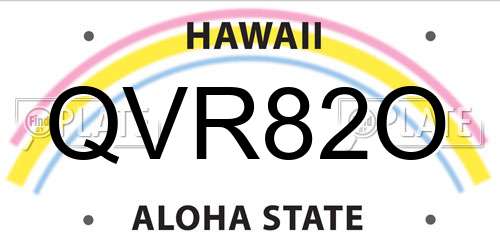 QVR82O Hawaii License Plate