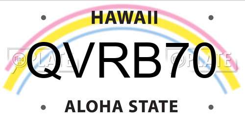 QVRB70 Hawaii License Plate