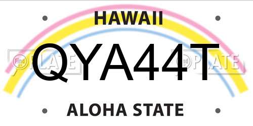 QYA44T Hawaii License Plate