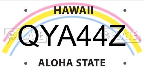 QYA44Z Hawaii License Plate