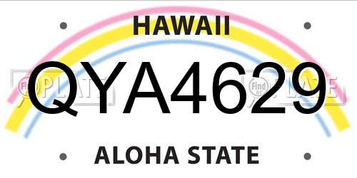 QYA4629 Hawaii License Plate