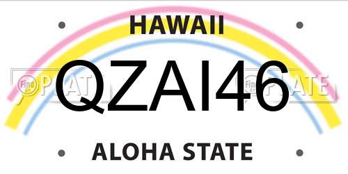 QZAI46 Hawaii License Plate