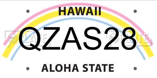 QZAS28 Hawaii License Plate