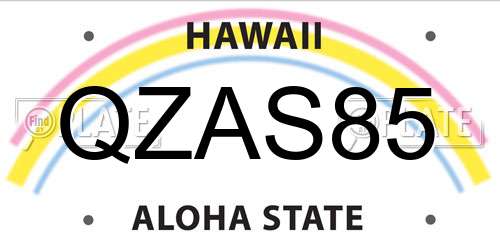 QZAS85 Hawaii License Plate