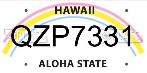 QZP7331 Hawaii License Plate