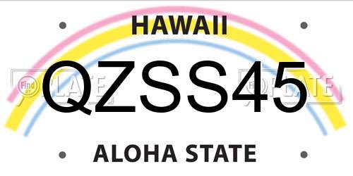 QZSS45 Hawaii License Plate