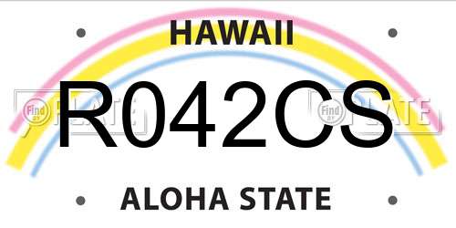 R042CS Hawaii License Plate