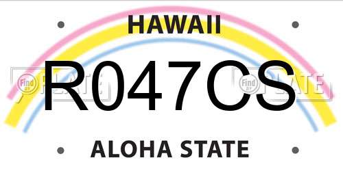 R047CS Hawaii License Plate