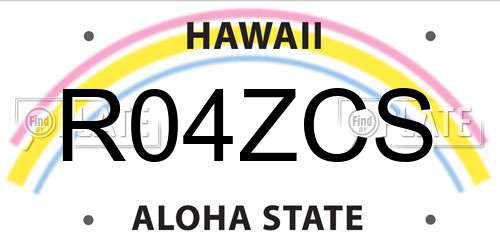 R04ZCS Hawaii License Plate