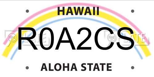 R0A2CS Hawaii License Plate