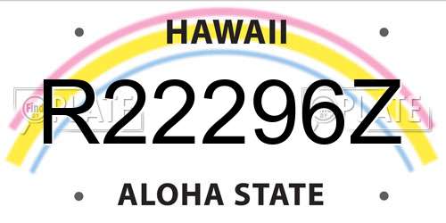 R22296Z Hawaii License Plate