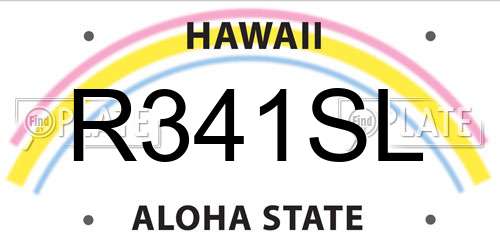 R341SL Hawaii License Plate