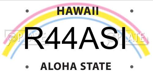 R44ASI Hawaii License Plate