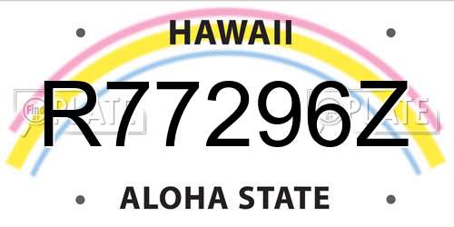 R77296Z Hawaii License Plate