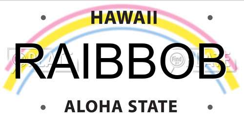RAIBBOB Hawaii License Plate