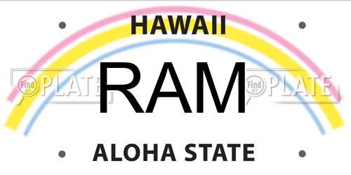 RAM Hawaii License Plate